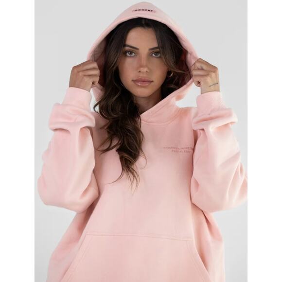 Comfrt Women’s Cozy Oversized Pastel Edit Pullover Hoodie Sweatshirt Size L Pink - Picture 1 of 7